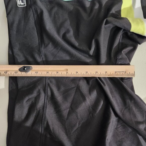 Fila Womens Black Capri Leggings Aqua White & Yellow Stripes Large Activewear - Picture 6 of 9